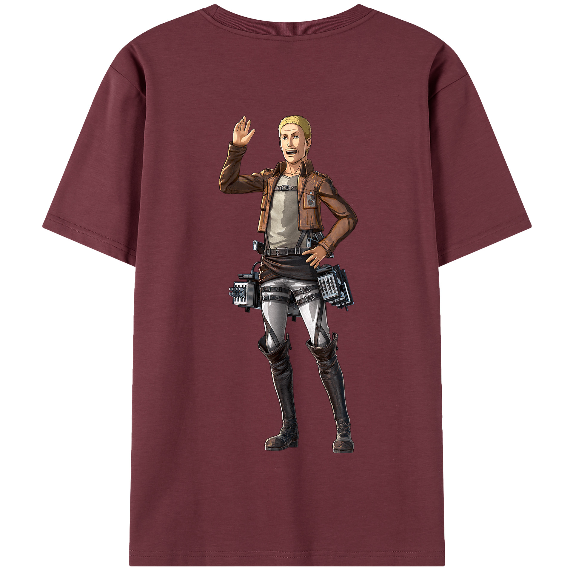 （画像用） 進撃の巨人 ハンネス Attack on Titan Hannes 綿100％半袖Tシャツ（背面プリント）